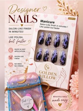 Purple Star Press On Nails